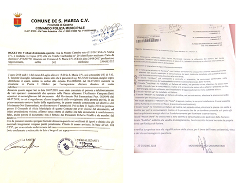 S.Maria C.V. Protocollo falsato per danneggiare sia i commercianti che l'associazione noisammaritani. Parte la denuncia-querela