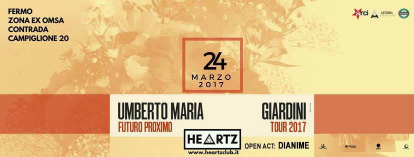 Umberto Maria Giardini e Dianime in concerto all'Heartz Club di Fermo