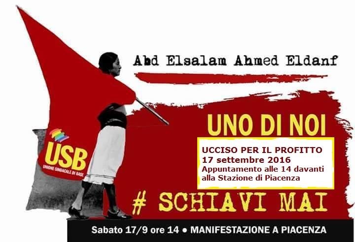 Abd Elsalam è stato assassinato. USB non accetta la tesi dell'incidente