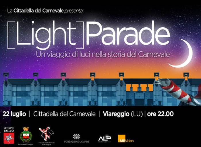 Light Parade, a Viareggio il 22 luglio uno spettacolo di luci per raccontare il Carnevale e la sua storia