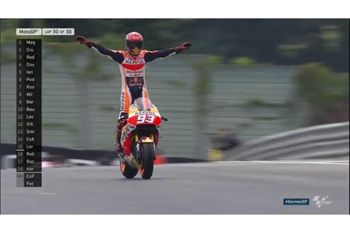 Marquez vince e stacca Rossi e Lorenzo in classifica
