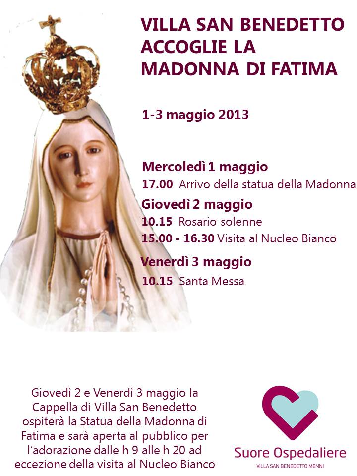 La Statua Della Madonna Di Fatima A Villa San Benedetto Menni